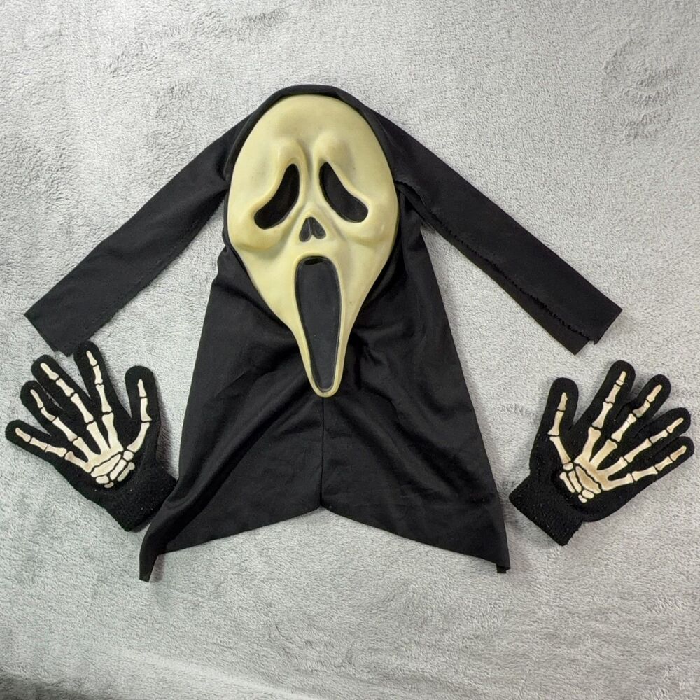 Vintage Ghostface Scream Mask Easter Unlimited T Stamp 9206S Hood Glow In Dark